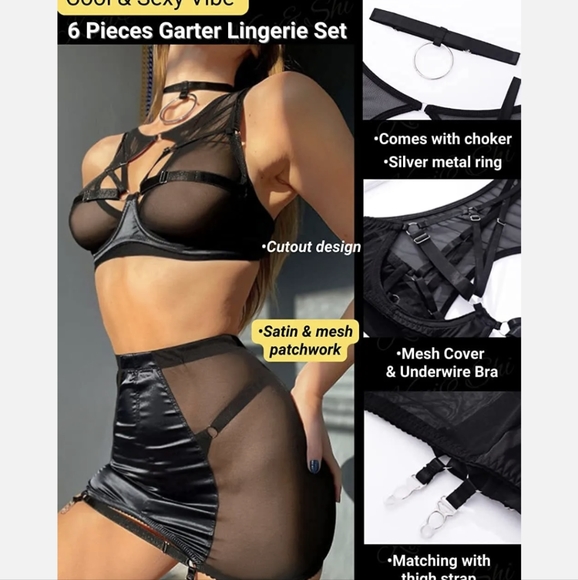 Sexy Women's Lingerie Teddy Babydoll Bra and Short Skirt with Garter Sleepwear - Picture 13 of 16